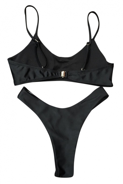 Simple Basic Classic Fashion Spaghetti Straps Summer Bikini Swimwear