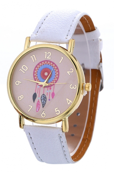 New Arrival Fashion Dreamcatcher Printed Leather Quartz Watch