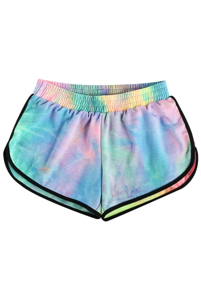 Colorful Printed Elastic Waist Leisure Loose Comfort Shorts