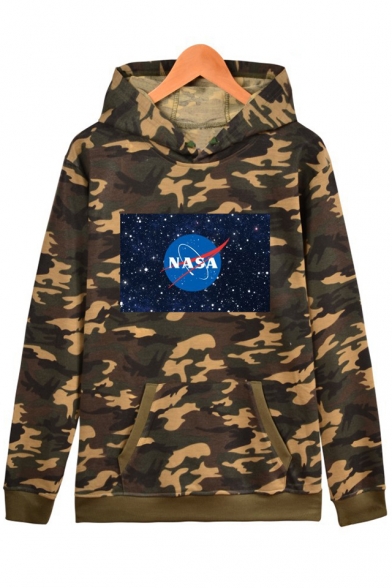 Hot Popular NASA Starry Pattern Printed Long Sleeve Leisure Hoodie