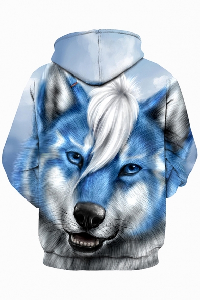 Unique Wolf Print Long Sleeves Pullover Unisex Casual Hoodie