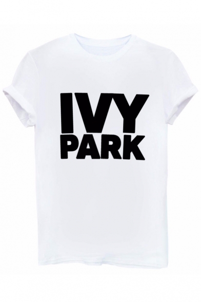 IVY PARK Letter Printed Short Sleeve Casual Tee