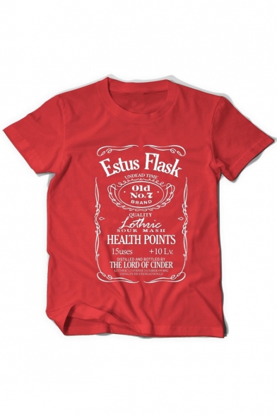 ESTUS FLASK Letter Print Cool Fashion Round Neck Short Sleeves Casual Tee