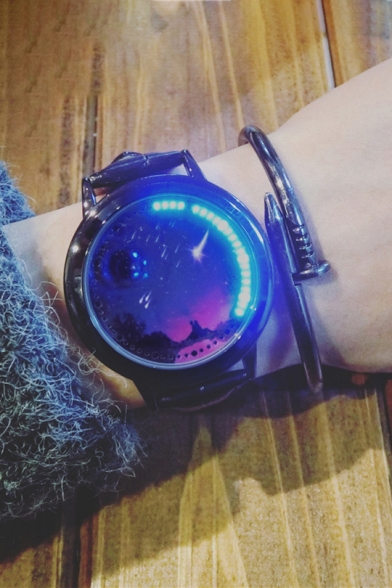 New Trendy Galaxy Printed Leather Quartz Unisex Watch