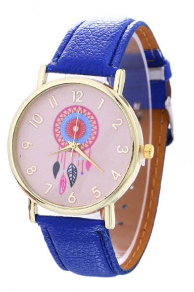 New Arrival Fashion Dreamcatcher Printed Leather Quartz Watch