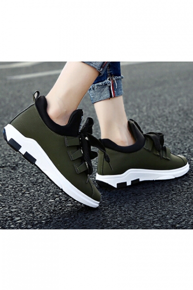 Chic Letter Number Pattern Lace-up Fastening Color Block Gym Shoes Sneakers