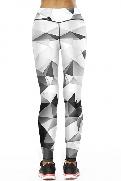 Fashion Geometric Printed Hollow Out Front Skinny Leggings