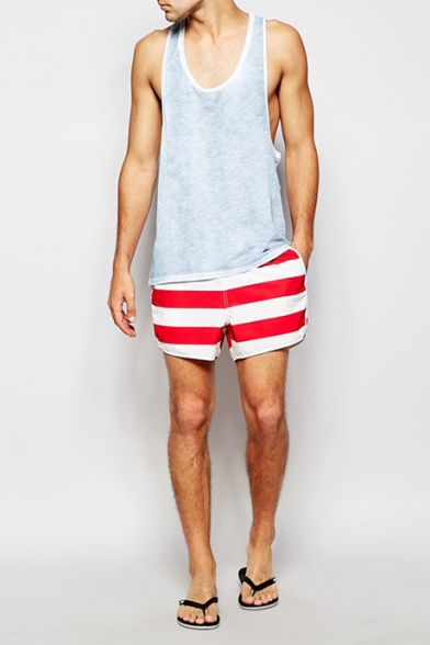 mens elastic swim trunks