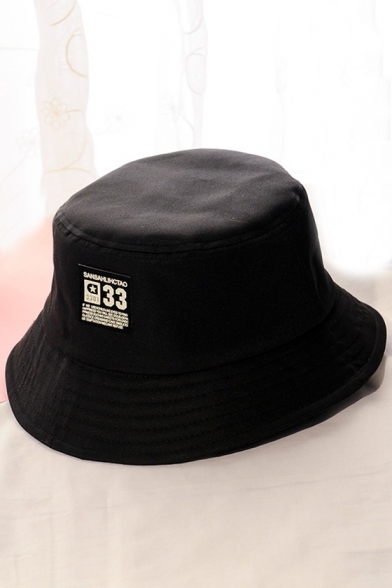 Letter Number Printed Applique Chic Bucket Hat