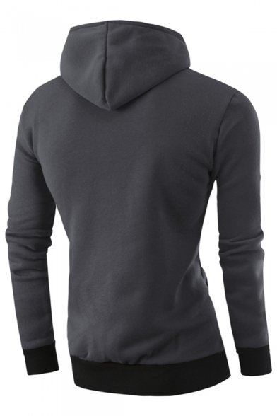 Color Block Long Sleeve Zip Up Hoodie with Pockets