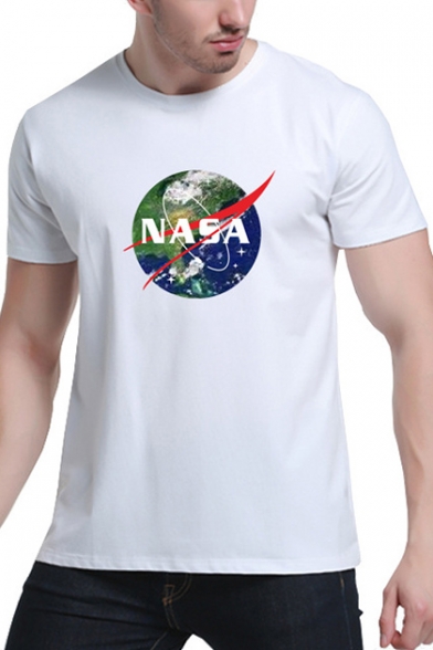 NASA Earth Printed Round Neck Short Sleeve Tee