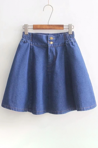 elastic waist jean skirt