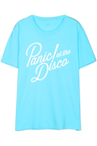PANIC AT THE DISCO Letter Printed Round Neck Short Sleeve Tee