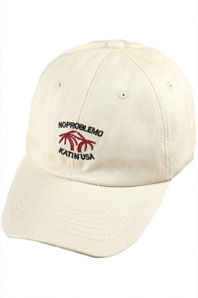 Coconut Tree Letter Embroidered Unisex Baseball Hat