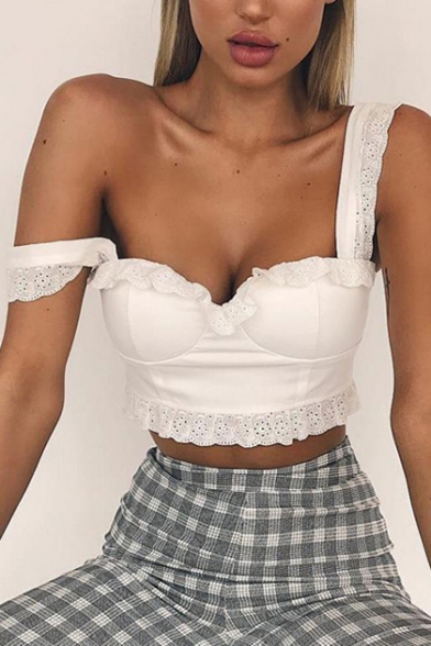 Hollow Out Detail Straps Sleeveless Crop Cami