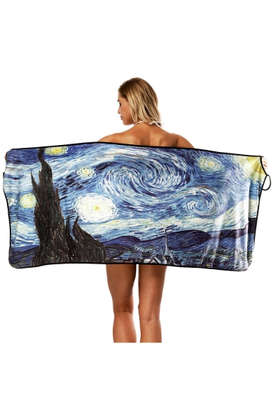 Digital Painting Printed Bath Towel