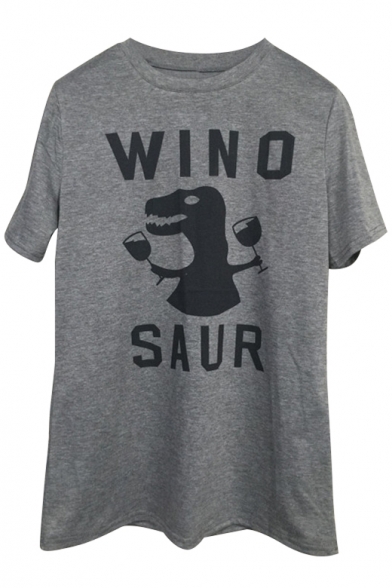 WINO Dinosaur Printed Round Neck Short Sleeve Tee