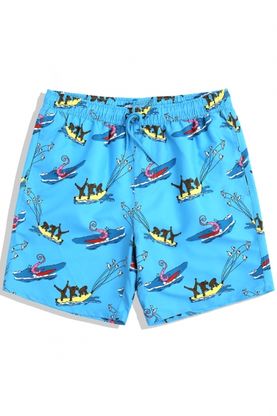YOIGNG Boardshorts Funny Alpaca Mens Quick Dry Swim Trunks Beach Shorts