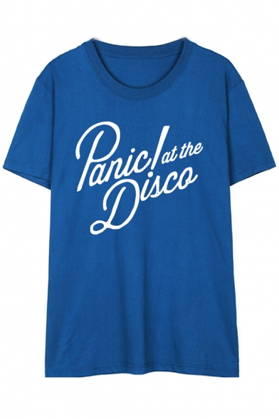 PANIC AT THE DISCO Letter Printed Round Neck Short Sleeve Tee