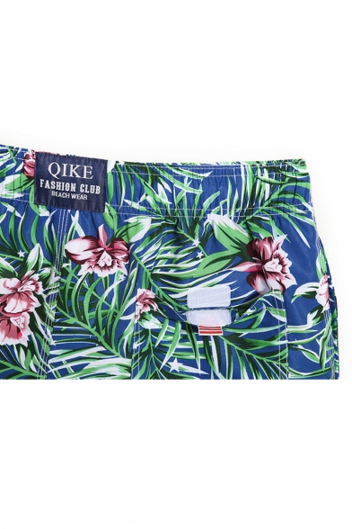 Mens Colored Vintage Peony Flowers Quick Dry Bathing Suits Beach Board Shorts 