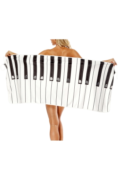 Piano Keyboard Printed Bath Towel