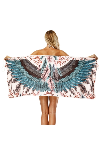 Feather Wing Printed Beach Bath Towel