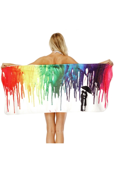 Colorful Splash Ink Printed Bath Towel