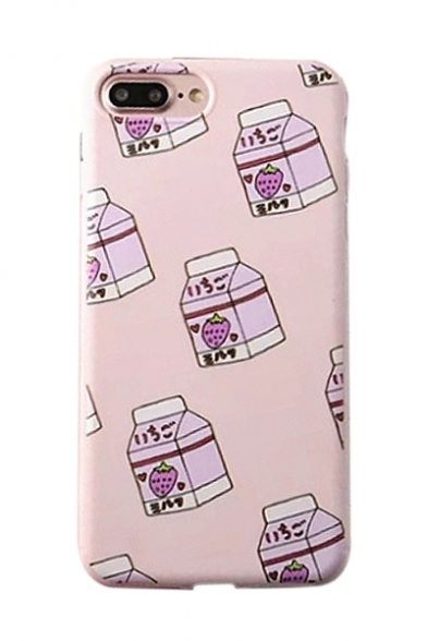 Strawberry Milk Printed iPhone Mobile Phone Case