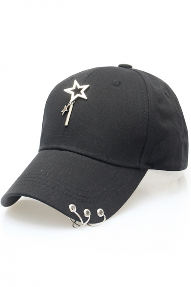 Pentagram Pattern Steel Ring Embellished Unisex Baseball Hat