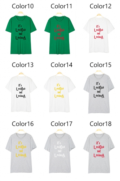 IT IS Letter Printed Round Neck Short Sleeve Tee