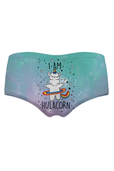 Cute Letter Unicorn Printed Women's Underwear Panty
