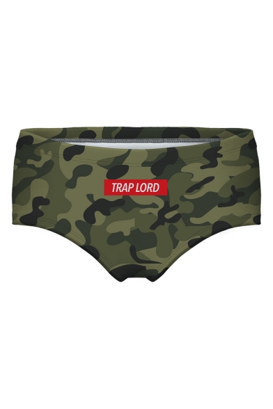 Sexy Letter Camouflage Printed Women's Underwear Panty