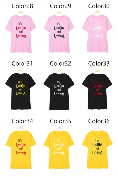 IT IS Letter Printed Round Neck Short Sleeve Tee