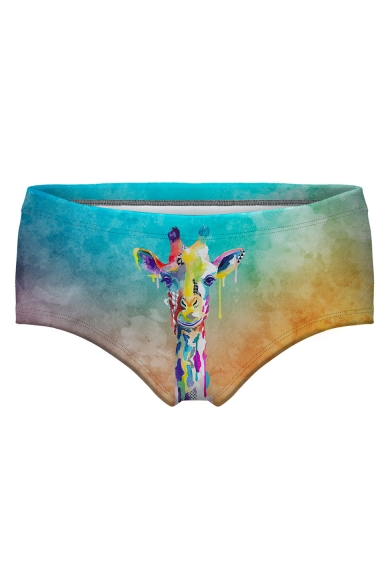 Painting Giraffe Printed Women's Underwear Panty