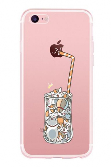 Drink Cat Printed Mobile Phone Case for iPhone