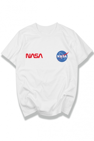 

Leisure NASA Letter Printed Round Neck Short Sleeve Graphic Tee, Color 1;color 2;color 3;color 4;color 5;color 6;color 7;color 8;color 9;color 10