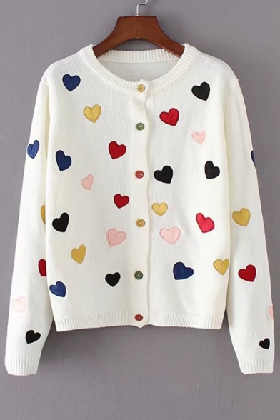 heart pattern cardigan