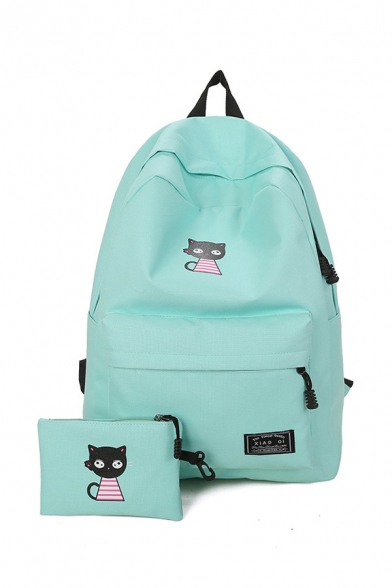 Unisex Cat Printed School Bag Backpack
