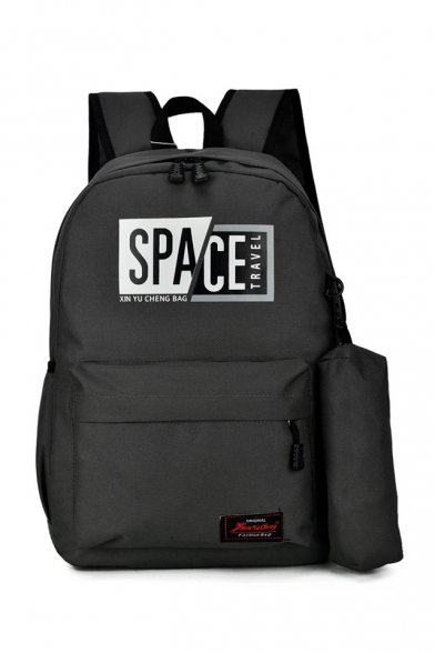 SPACE Letter Printed Backpack School Bag with Large Capacity