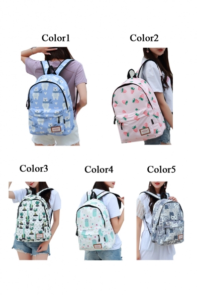 Strawberry All Over Printed Leisure Large Capacity Backpack School Bag