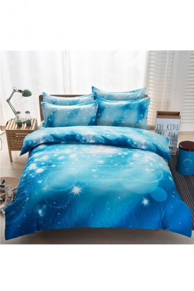 Fancy Galaxy Universe Printed Three Pieces Bedding Sets Duvet Cover Set Bed Pillowcase