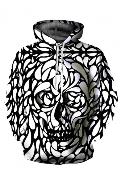 3D Fashion Skull Printed Long Sleeve Trendy Hoodie