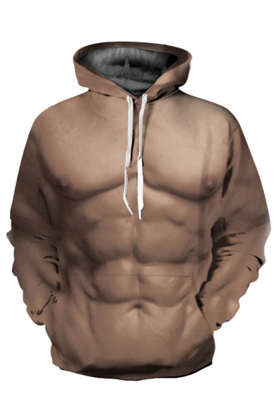 3D Muscle Printed Long Sleeve Fashion Hoodie