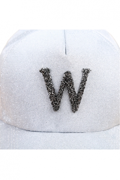W Letter Embellished Chic Unisex Baseball Hat