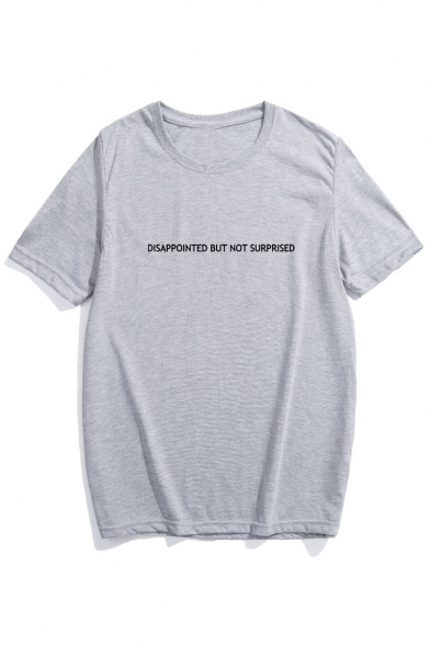 DISAPPOINTED Letter Printed Round Neck Short Sleeve Tee