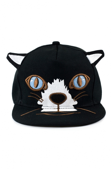 Cat Embroidered Ears Embellished Baseball Hat