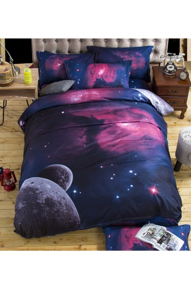 Fancy Galaxy Universe Printed Three Pieces Bedding Sets Duvet