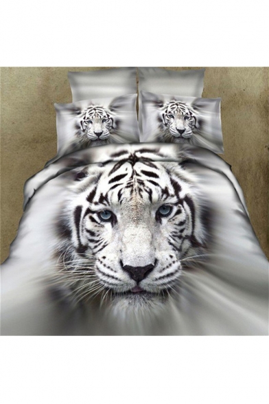 Digital Tiger Printed Three Pieces Bedding Sets Duvet Cover Set Bed Pillowcase
