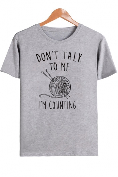 DON'T TALK TO ME Letter Graphic Printed Round Neck Short Sleeve Tee