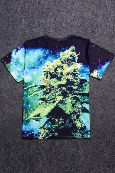 Magical Tree Printed Round Neck Short Sleeve Tee